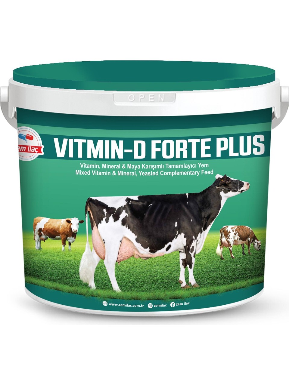 Zem Vitmin-D Forte Plus Çiftlik Hayvanları Günlük Vitamin Mineral Dengeleyici Yem Katkısı 20 kg
