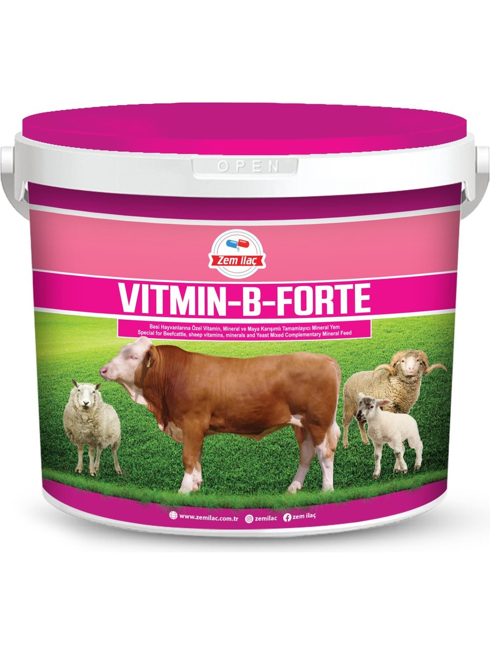 Zem Vitmin-B Forte Çiftlik Hayvanları Günlük Vitamin Mineral Dengeleyici Yem Katkısı 5 kg
