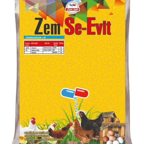 Zem Se-Evit Çiftlik Hayvanları E Vitamini Selenyum Yem Katkısı 100 gr